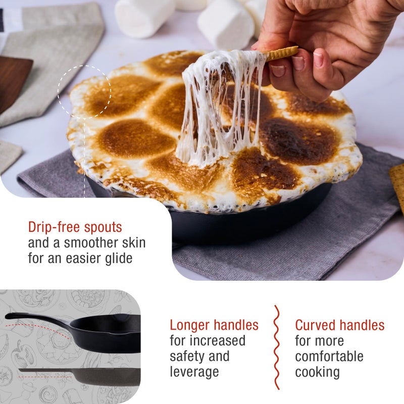 Victoria 8-Inch Cast Iron Skillet, Pre-Seasoned Cast-Iron Frying Pan with Long Handle, Made in Colombia - Image 4