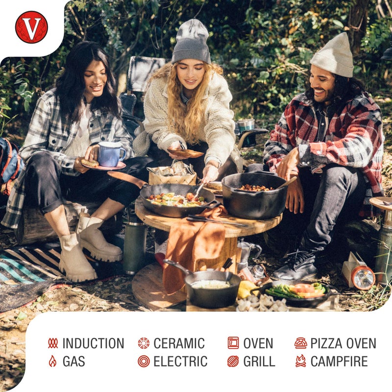 Victoria 8-Inch Cast Iron Skillet, Pre-Seasoned Cast-Iron Frying Pan with Long Handle, Made in Colombia - Image 3