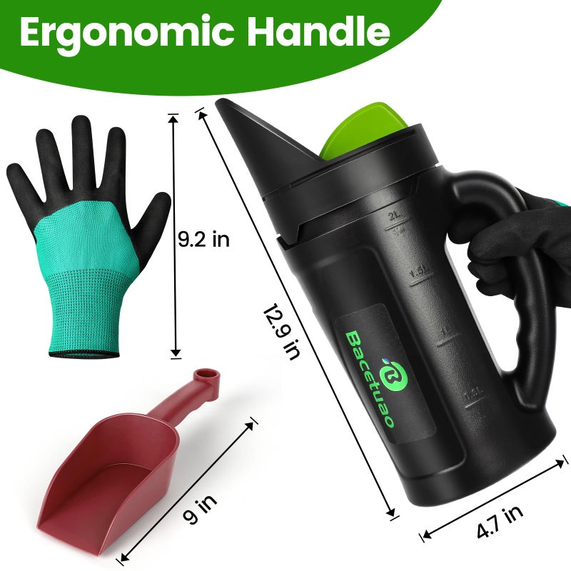 Bacetuao Hand Spreader Shaker, Multiple Adjustable Opening Sizes for All Purpose for Grass Seed, Fertilizer & Earth Food, Snow Salt, Ice and Snow Melt - Up to 80 Oz - Image 2