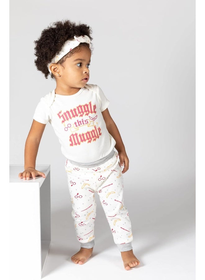 Harry Potter Harry Potter Baby Girls Layette Set: Bodysuit, Pants and Headband  - Image 2