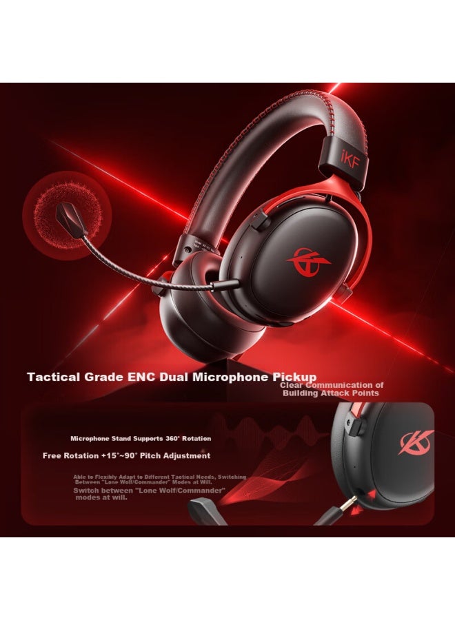 Ikf V11 Max Four-mode Gaming Headset, Over-ear Wireless Gaming Headset With Bluetooth And Wired Options, Fps-specific 7.1 Sound Field, Triangular Sound Positioning For Valorant And Other Games, White And Blue Color - Image 2