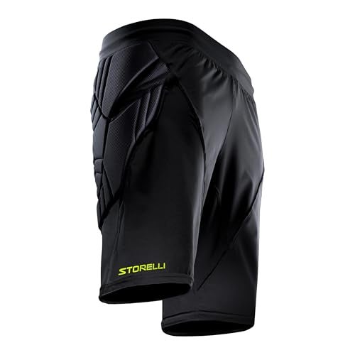 Storelli ExoShield Goalkeeper Shorts, High-Impact Protection, Sweat-Wicking, Breathable Athletic Shorts for Soccer & Heavy-Duty Sports, Black, Medium - Image 1