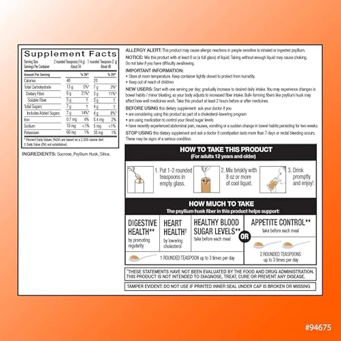 Quality Choice Psyllium Fiber Powder, Original Formula, 48 Doses for Daily Digestive System Support. Promotes Regularity with Gentle Soluble Fiber in Convenient Powder Formula - Image 2