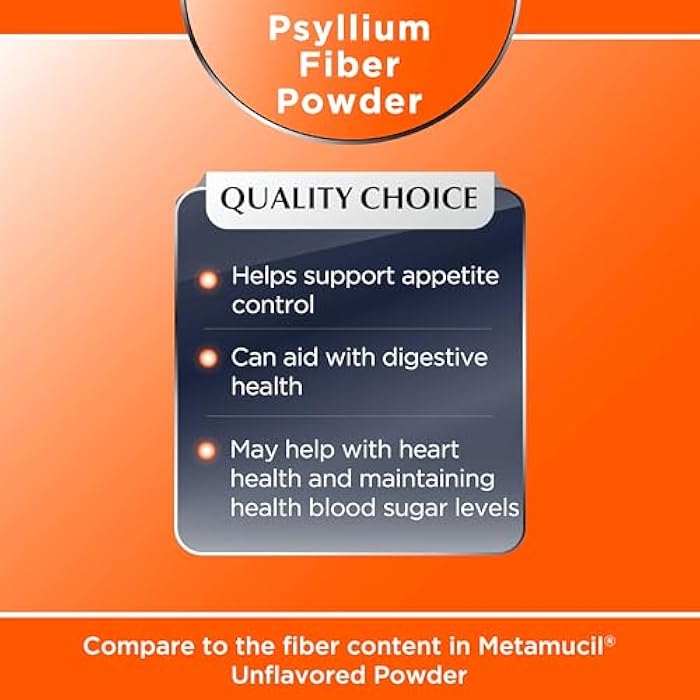 Quality Choice Psyllium Fiber Powder, Original Formula, 48 Doses for Daily Digestive System Support. Promotes Regularity with Gentle Soluble Fiber in Convenient Powder Formula - Image 3