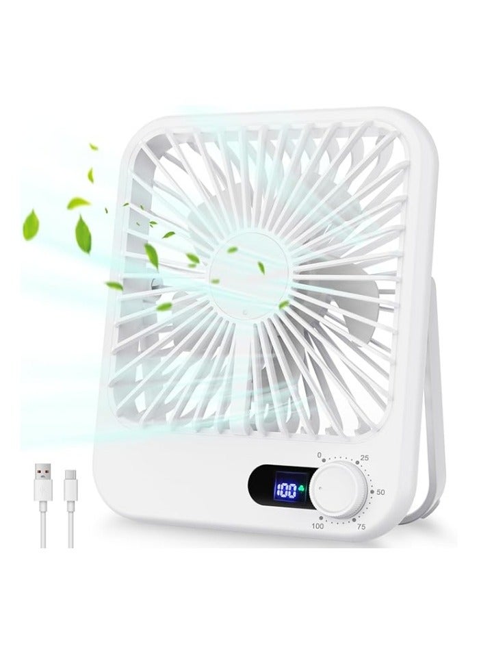 Travel Fan for Sleeping, Small Portable Fan Rechargeable Battery Powered, 100 Speeds Personal Mini Desk Fan for Office Bedroom, Cruise Ship Beach Vocation Travel Essentials - Image 1