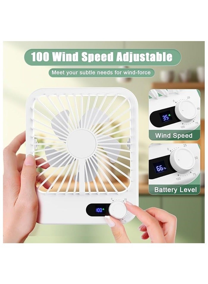 Travel Fan for Sleeping, Small Portable Fan Rechargeable Battery Powered, 100 Speeds Personal Mini Desk Fan for Office Bedroom, Cruise Ship Beach Vocation Travel Essentials - Image 2