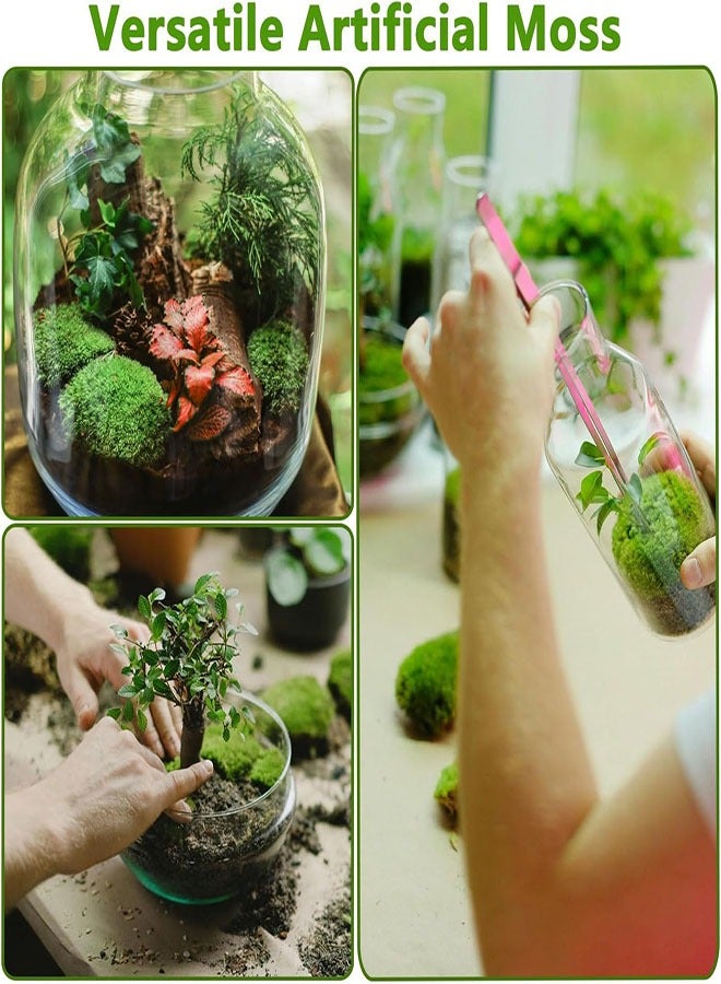 طحلب صناعي للحرف اليدوية، 100 جرام طحلب أخضر مزيف للنباتات في أصص النباتات، ديكور طحلب صناعي للديكور اليدوي والجدران والطاولات المركزية وديكور حوض السمك والمناظر الطبيعية والزهور والزفاف