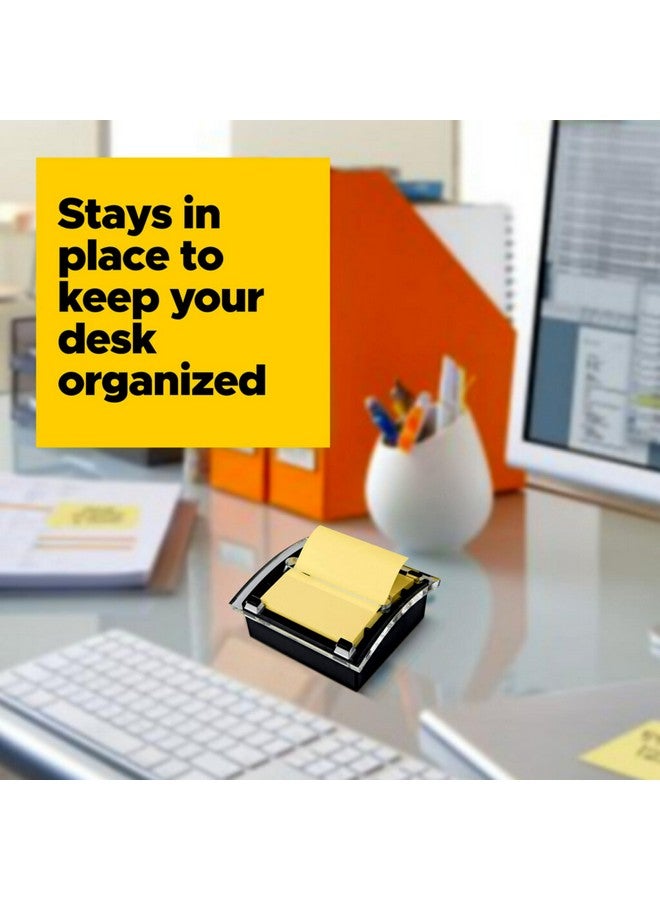 Post-it Pop-Up Notes Dispenser, Organizes Desk & Keeps Notes Nearby, Black Base, Clear Top, Includes 50 Sheets Of 3 In X 3 In Canary Yellow Sheets - Image 2