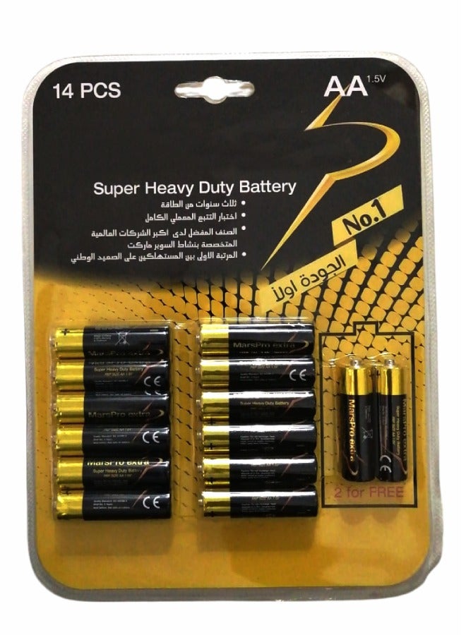 Batteries Size AA 14 Pieces 1.5 volts 
