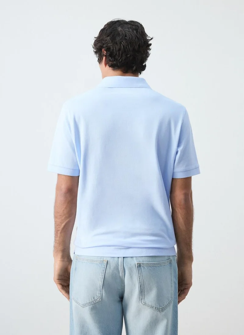 Mango Man Regular-fit cotton piqué polo shirt