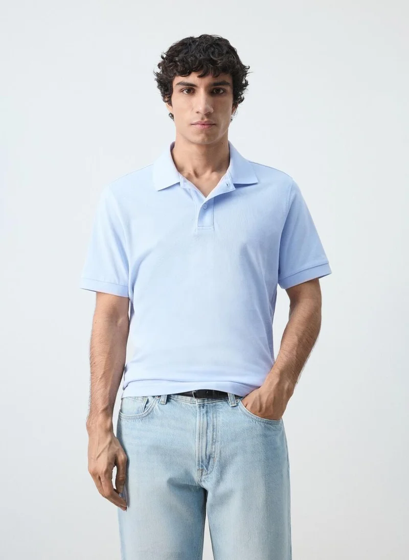 Mango Man Regular-fit cotton piqué polo shirt