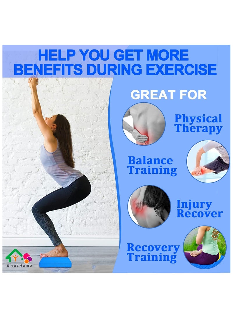 Small Balance Board, Exercise Balance Pad, Yoga Mat Thick, Non-Slip Foam Pad, Yoga Mats for Balance Exercise Stability Workout, Knee Pads Trainer for Physical Therapy Strength Training Ankle Exercises - Image 2