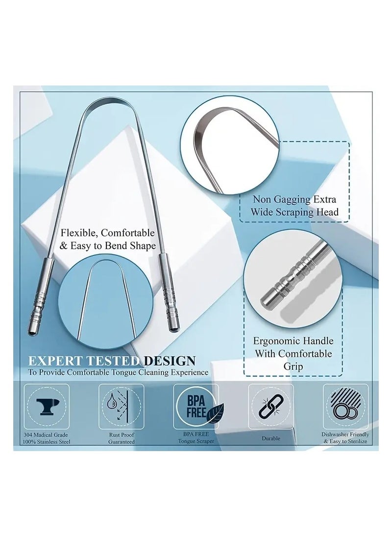 Generic - Tongue Scraper Stainless Steel – For Effective Mouth Cleaning and Bad Breath Reduction - Image 1
