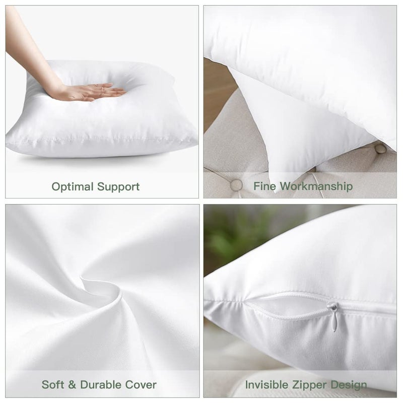 Otostar OTOSTAR Pack of 4 Throw Pillow Inserts  16 x 24 Cushion Inner Soft Fluffy Plump Stuffer Cushion Pads White Decorative Pillow Inserts  - Image 4
