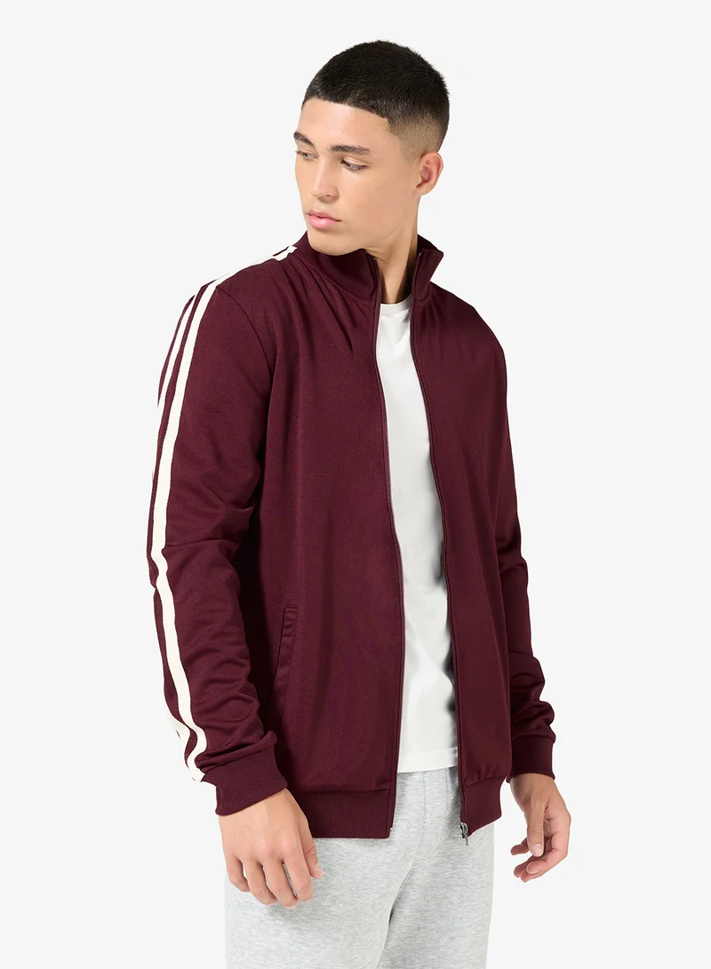BRAVE SOUL Funnel Neck Zip Through Track Top