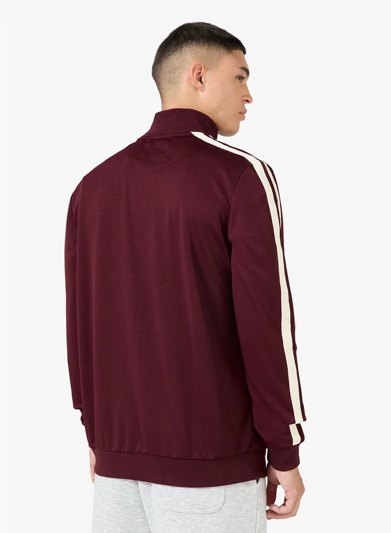BRAVE SOUL Funnel Neck Zip Through Track Top