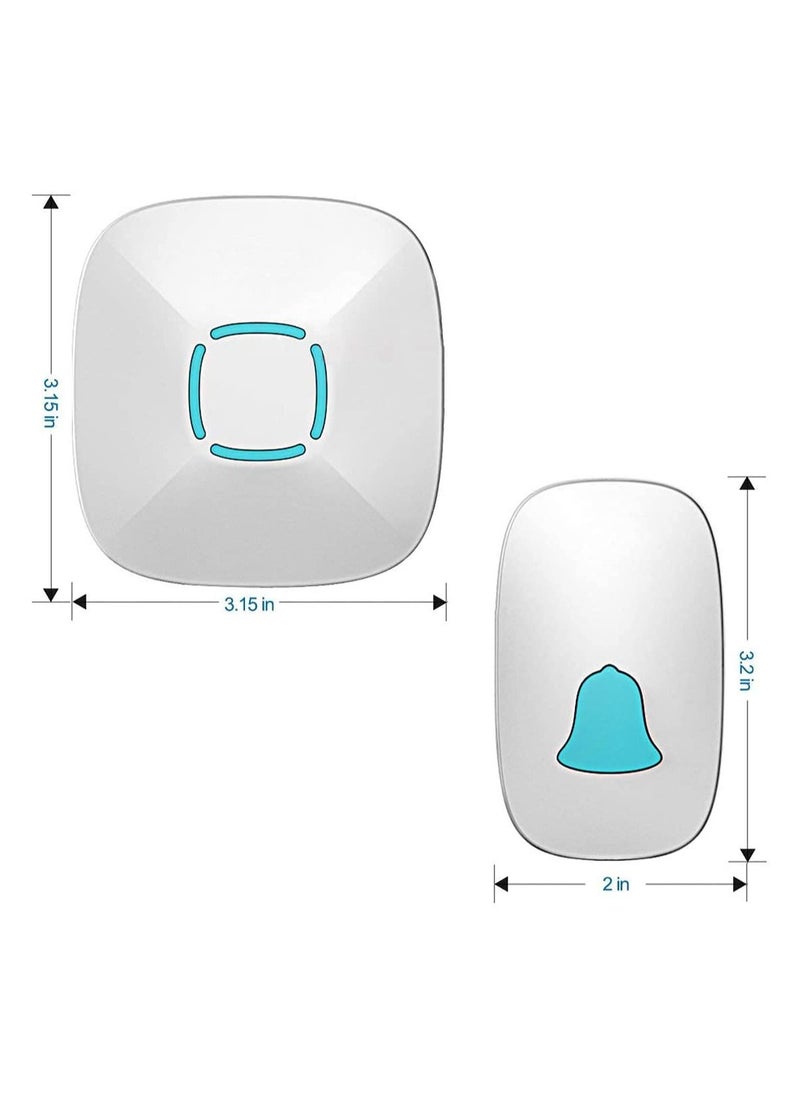 SKY-TOUCH - Wireless Doorbell, Waterproof Wireless Doorbell Kit With 36 Bells And Adjustable Volume; With Sound And Led Home Door Bell Chime (1 Receiver And 1 Pressure Button) - Image 1