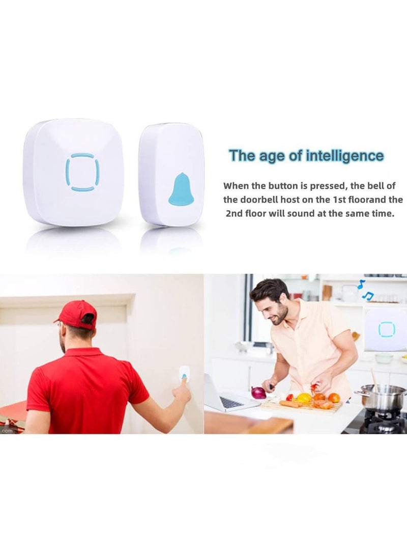 SKY-TOUCH - Wireless Doorbell, Waterproof Wireless Doorbell Kit With 36 Bells And Adjustable Volume; With Sound And Led Home Door Bell Chime (1 Receiver And 1 Pressure Button) - Image 1