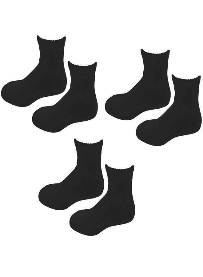 Pure Stride Diabetic Socks Quarter Length - Non-Binding Top, Ventilated Mesh Knit with Seamless Toe for Men and Women, No Slip Fabric Approved for Neuropathy & Circulatory Issues, Black, XLarge - Image 1