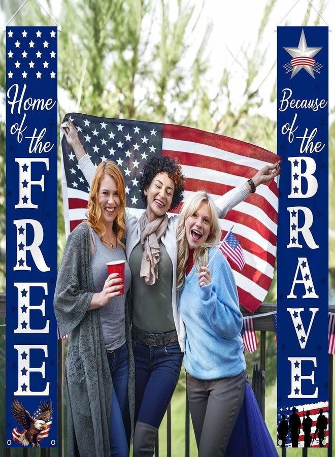 MEHOFOND USA Flag Patriotic Soldier Porch Sign Banners,Patriotic Decoration for Memorial Day, 4th of July Decor Hanging,Independence Day Veterans Day Labor Day Hanging Banner for Yard Indoor Outdoor - Image 5