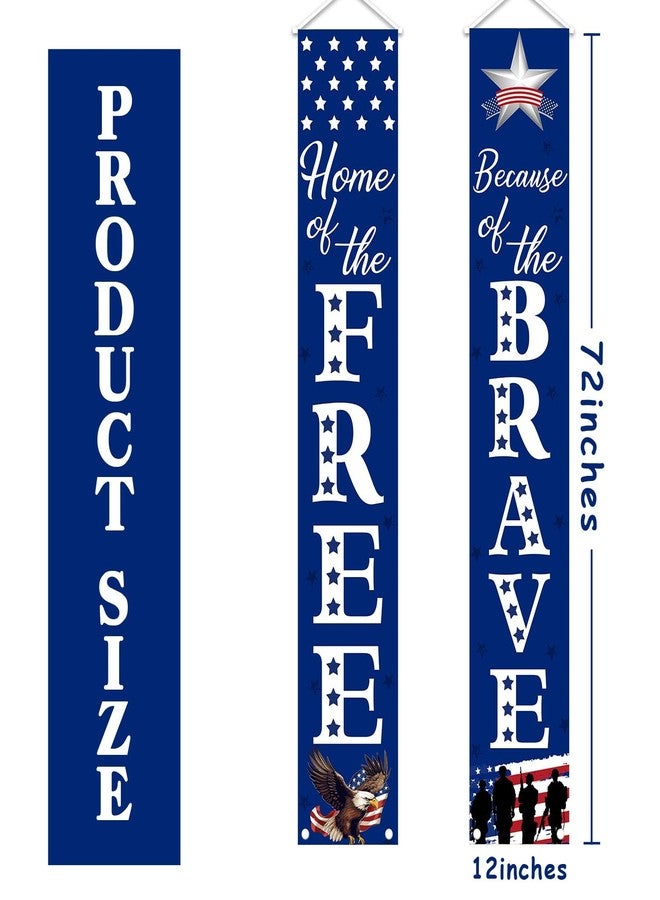 MEHOFOND USA Flag Patriotic Soldier Porch Sign Banners,Patriotic Decoration for Memorial Day, 4th of July Decor Hanging,Independence Day Veterans Day Labor Day Hanging Banner for Yard Indoor Outdoor - Image 2