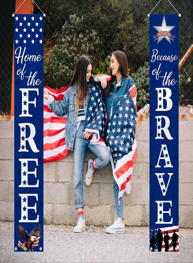 MEHOFOND USA Flag Patriotic Soldier Porch Sign Banners,Patriotic Decoration for Memorial Day, 4th of July Decor Hanging,Independence Day Veterans Day Labor Day Hanging Banner for Yard Indoor Outdoor - Image 3