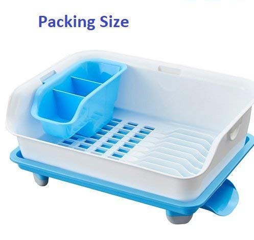 Vruta 2 Layer Plastic Sink Dish Plate Drainer Drying Rack Wash Organizer with Tray Utensil Holder Basket (Colour May Vary) - Image 2