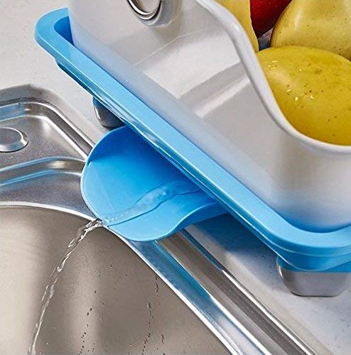 Vruta 2 Layer Plastic Sink Dish Plate Drainer Drying Rack Wash Organizer with Tray Utensil Holder Basket (Colour May Vary) - Image 5