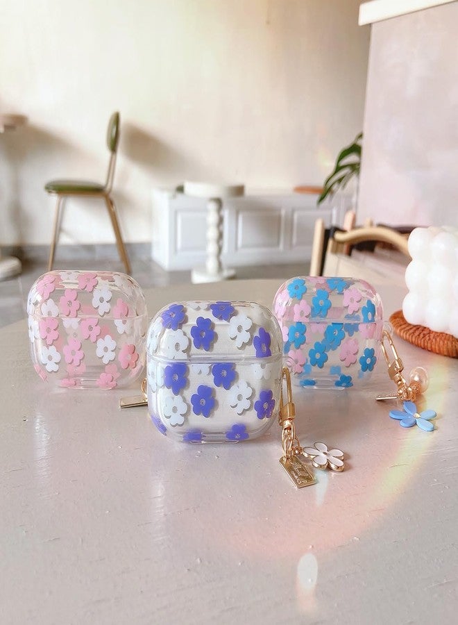 Olytop for Cute Airpods Pro 3 Case Clear, Soft TPU Flower Air Pods Pro 3rd Generation Cover Protective Skin Girl Women with Floral Keychain for iPod Pro 3 Gen 2025 - Pink - Image 5