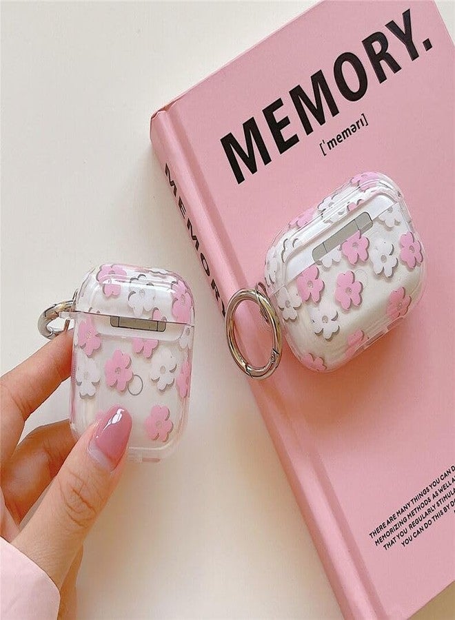 Olytop for Cute Airpods Pro 3 Case Clear, Soft TPU Flower Air Pods Pro 3rd Generation Cover Protective Skin Girl Women with Floral Keychain for iPod Pro 3 Gen 2025 - Pink - Image 4