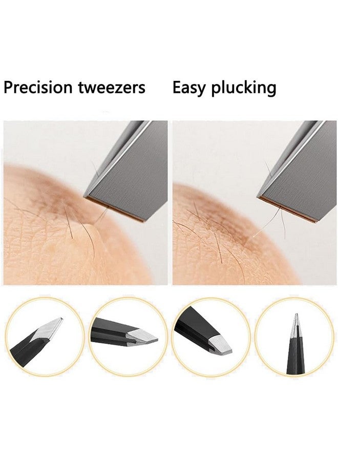 SPAREQUE 6PCS Professional Eyebrow Tweezers Set for Women and Men, Premium Stainless Steel Tweezer Kit, Best Tweezers Precision for Ingrown Hair, Facial Hair, Eyebrows Plucking - Image 3