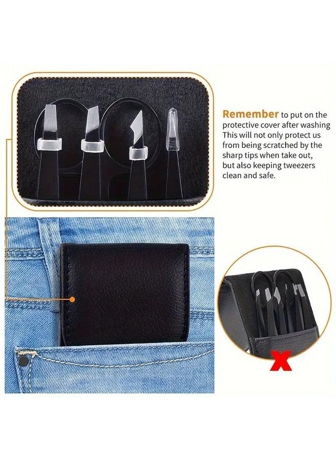 SPAREQUE 6PCS Professional Eyebrow Tweezers Set for Women and Men, Premium Stainless Steel Tweezer Kit, Best Tweezers Precision for Ingrown Hair, Facial Hair, Eyebrows Plucking - Image 4