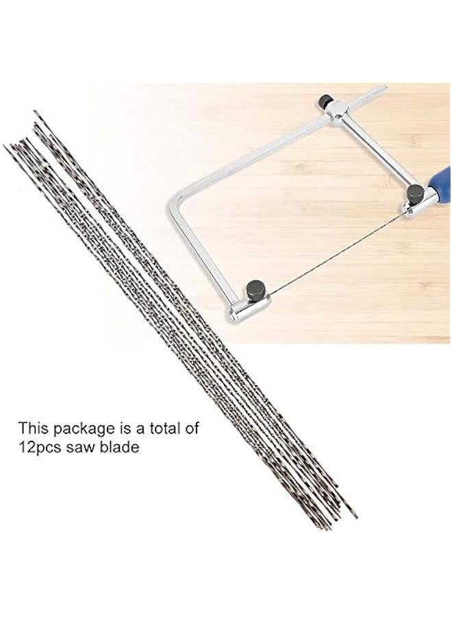 12 Pieces Scroll Saw Blades With Spiral Teeth Handle Jewelers Saw Scroll Saw Blades End Tip for Sawing Wood Cutting Metal Plastic Sculpting (4#)  - Image 4