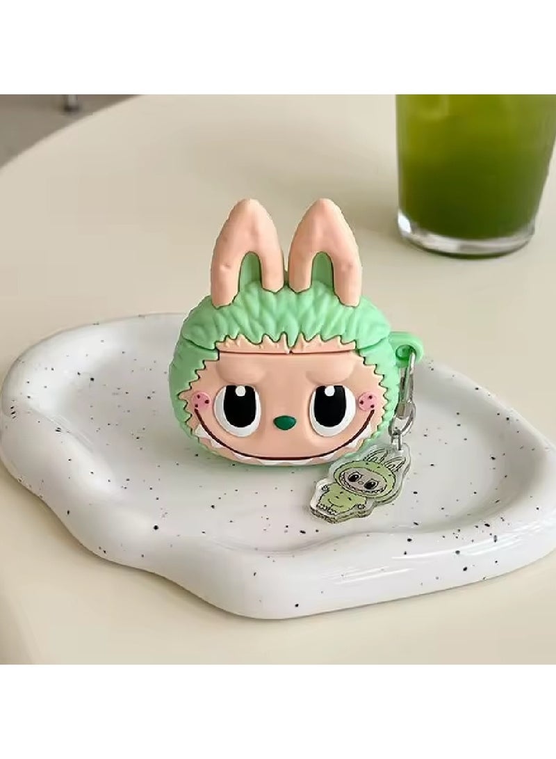 For Apple AirPods3 Case 3D Labubu Cute Cartoon Silicone Earphone Protective Case Headphone Box With Pendant Cover Apple AirPods Wireless Earphone Case  - Image 1
