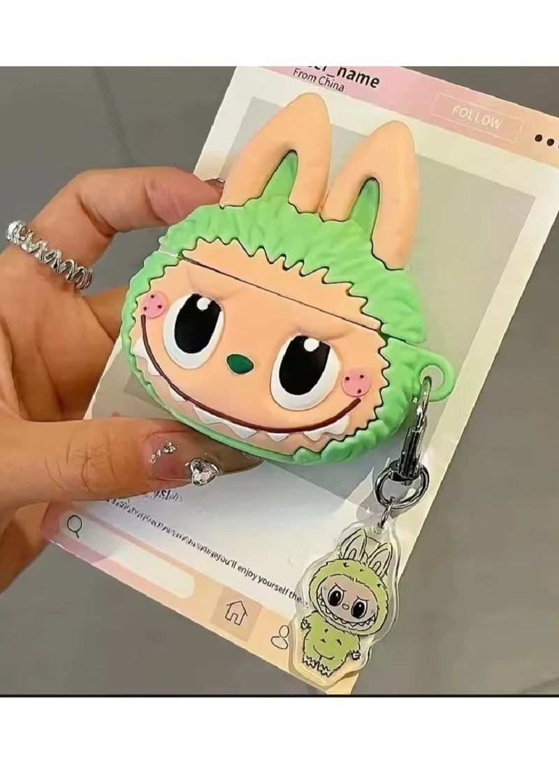For Apple AirPods3 Case 3D Labubu Cute Cartoon Silicone Earphone Protective Case Headphone Box With Pendant Cover Apple AirPods Wireless Earphone Case  - Image 5