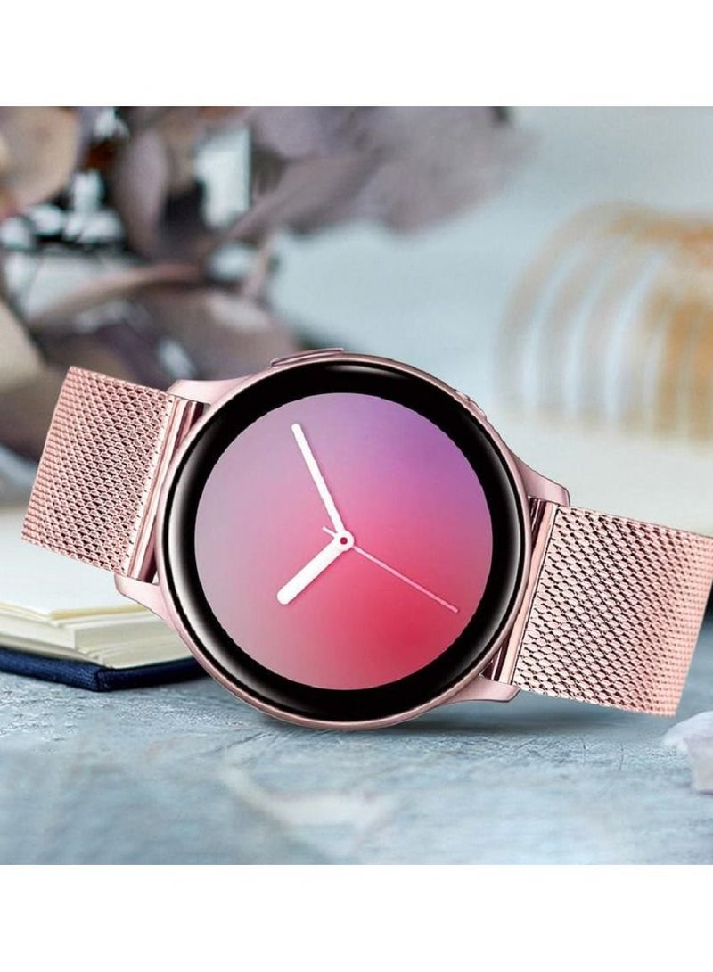 CATANES Samsung Galaxy Watch Active / Active 2 / Galaxy Watch 4 / Watch 4 Classic Milanese Stainless Steel Band 20mm Replacement Strap Rose Pink - Image 3