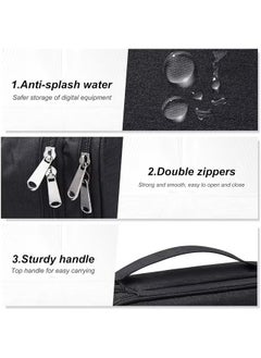 Arabest Electronic Organizer, Double Layer Travel Cable Organizer Bag Large Waterproof Electronic Accessories Storage Case for iPad, Kindle, Cables, Cord, Chargers, Hard Drive (Black)  - Image 4