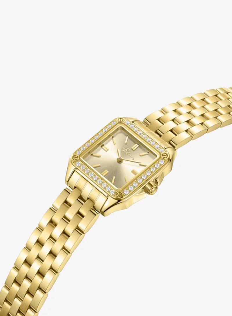 بوليس Omaha Champagne Dial Stainless Steel Bracelet Analog Watch for Women, 27.8mm