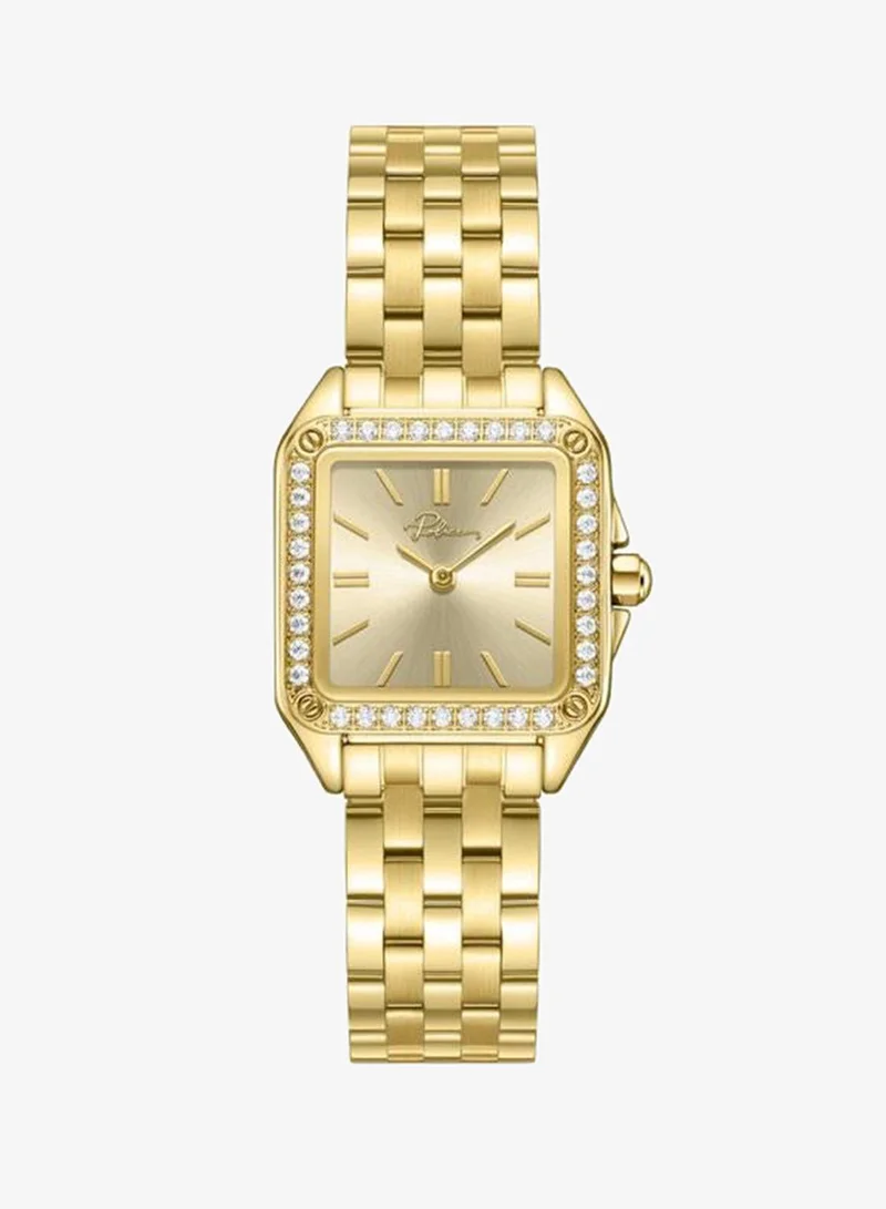بوليس Omaha Champagne Dial Stainless Steel Bracelet Analog Watch for Women, 27.8mm