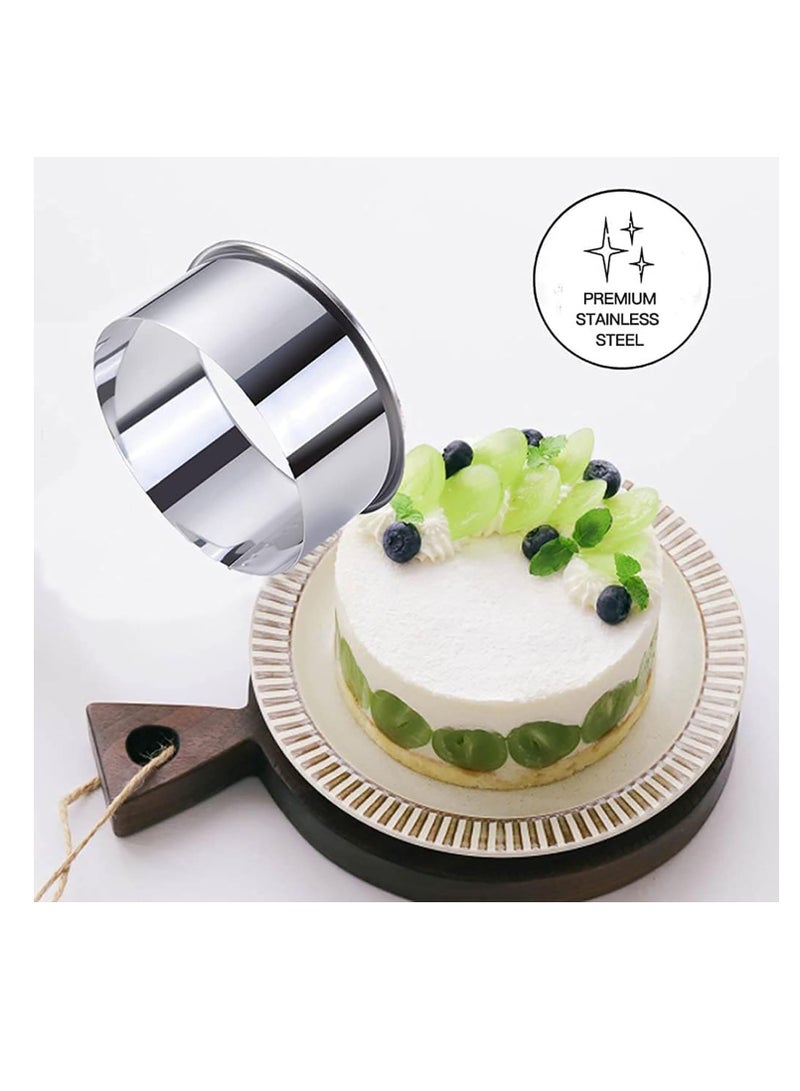 Flushrenic Cookie Cutters,Round Cookie Cutters,Stainless Steel Baking Supplies,Cake Pastry Cutters for Effortless Round Cookie Shaping.Pastry & Fondant Tool Creation–Precise Cut Kitchen Utensil for Sandwich - Image 5