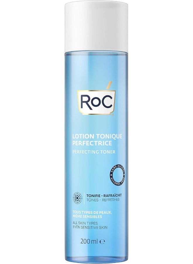 RoC Perfecting Toner Unclogs Pores & Tones Skin Alcohol-Free All Types 200 Ml - Image 1
