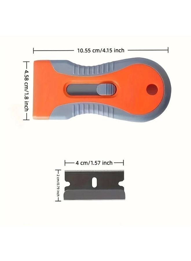 Yellow Ceramic Glass Scraper with 10 Metal Blades Adjustable Stain Remover for Kitchen Bathroom - Image 4