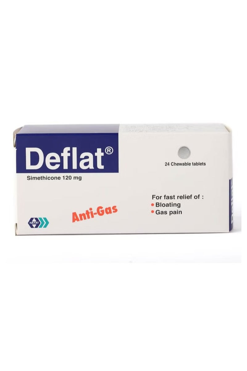 DEFLAGYN Deflat 120 mg 24 Chewable Tablets