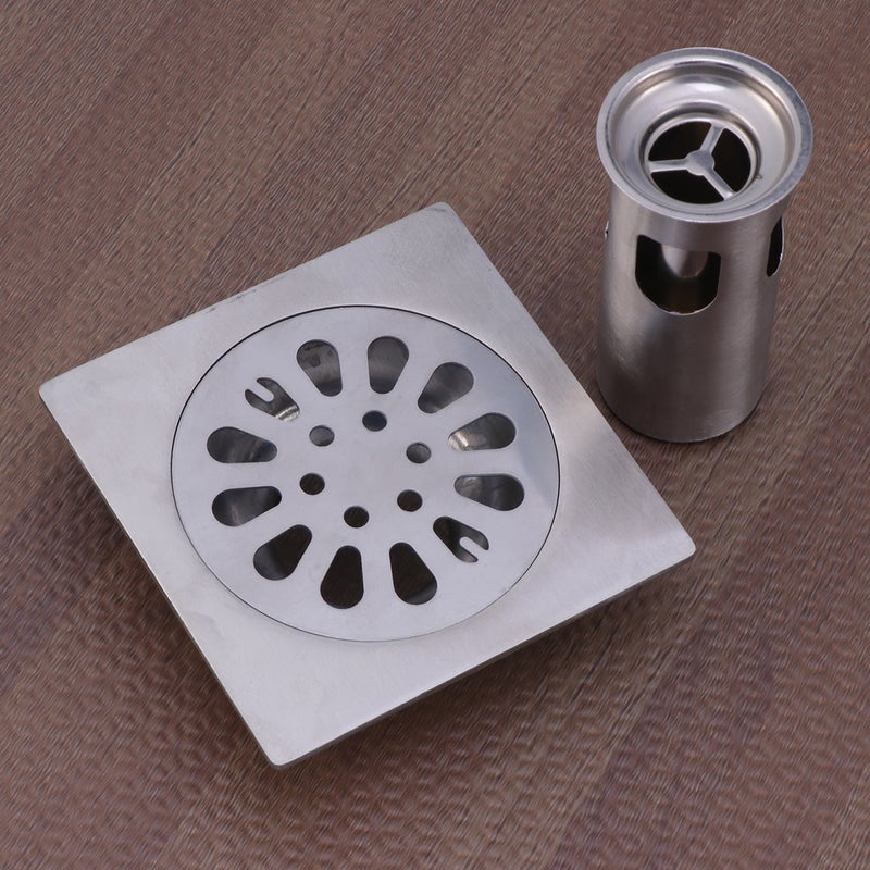 Fashion Bathroom Drain Cover Stainless Steel Shower Drain with Lid for Kitchen Bathroom(Random Pattern) - Image 4