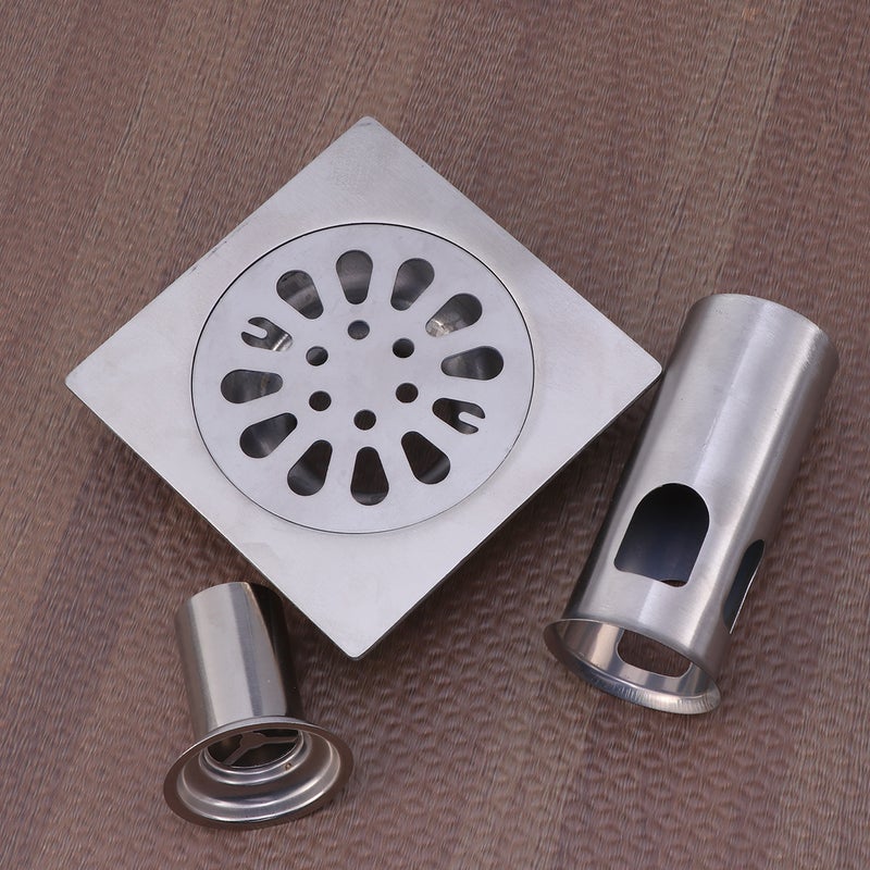 Fashion Bathroom Drain Cover Stainless Steel Shower Drain with Lid for Kitchen Bathroom(Random Pattern) - Image 1