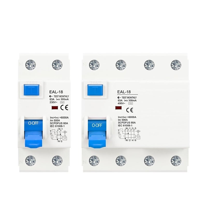 Electromagnetic RCCB RCD ELCB Residual Current Circuit Breaker 4P 10A 30mA Safety Switch - Image 1