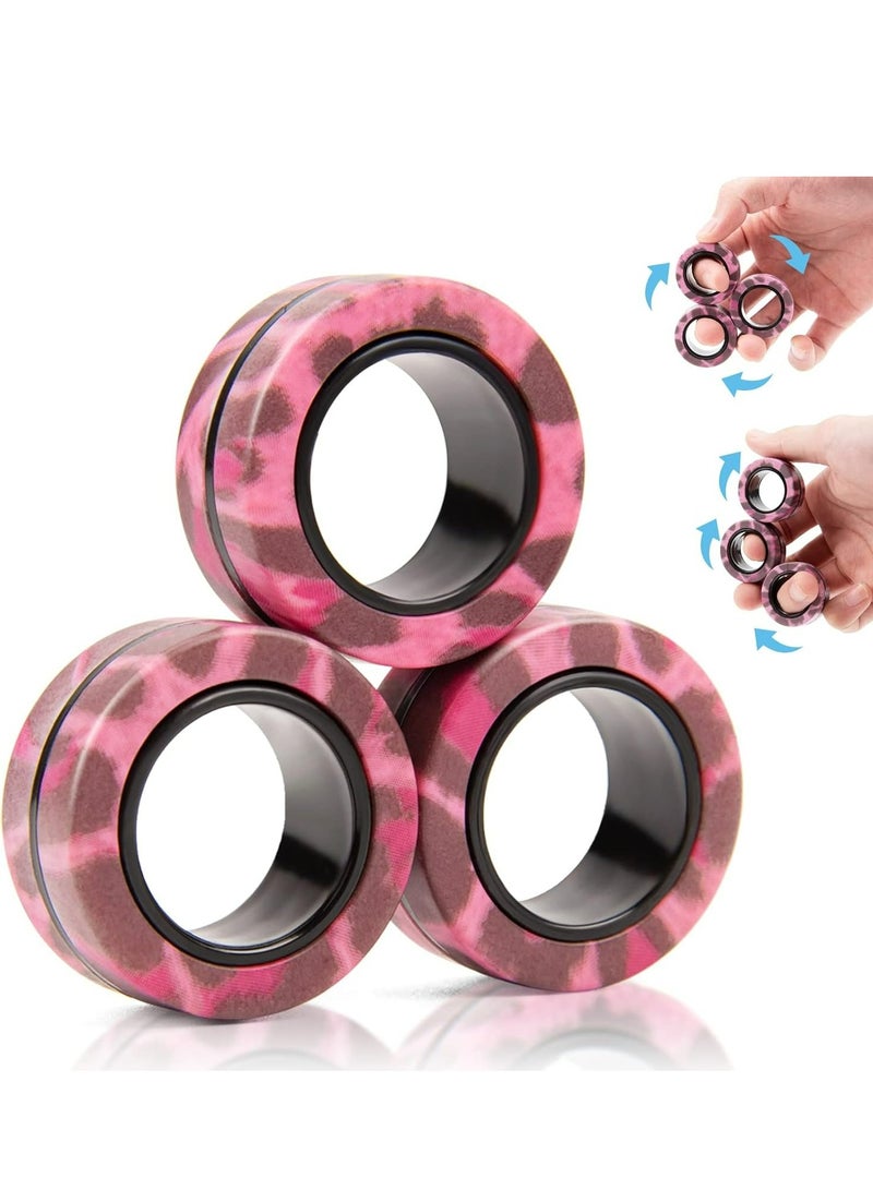 3PCS Magnetic Rings Fidget Toy Set,Adult Fidget Magnets Spinner Rings for Anxiety Relief Therapy, Stocking Stuffers for Adults Men Teens | Gift for Boys Girls Kids - Image 1