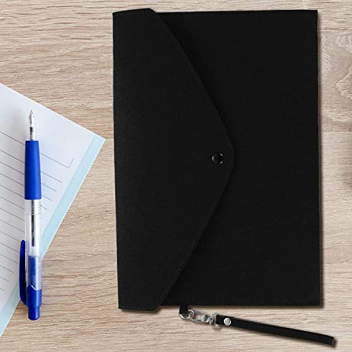 GREENSHEEP Felt Document Folders - Portable A4 Envelope File Holder with Button Closure for Office, School, Stationery Tools Organization,34x24cm (Black) - Image 5