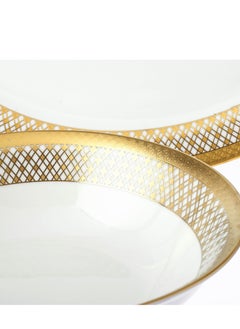 Dania Dinner set 18 pieces golden engraving porcelain White/Gold 28x28x20 cm  - Image 3