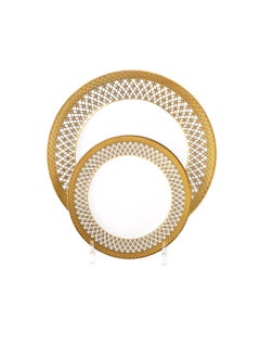 Dania Dinner set 18 pieces golden engraving porcelain White/Gold 28x28x20 cm  - Image 2